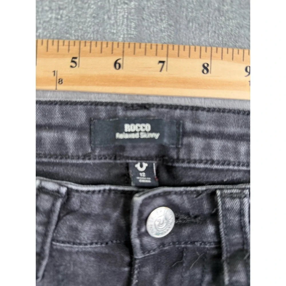 True Religion Rocco Relaxed Skinny Mens Jeans Size 26x26 Black Denim